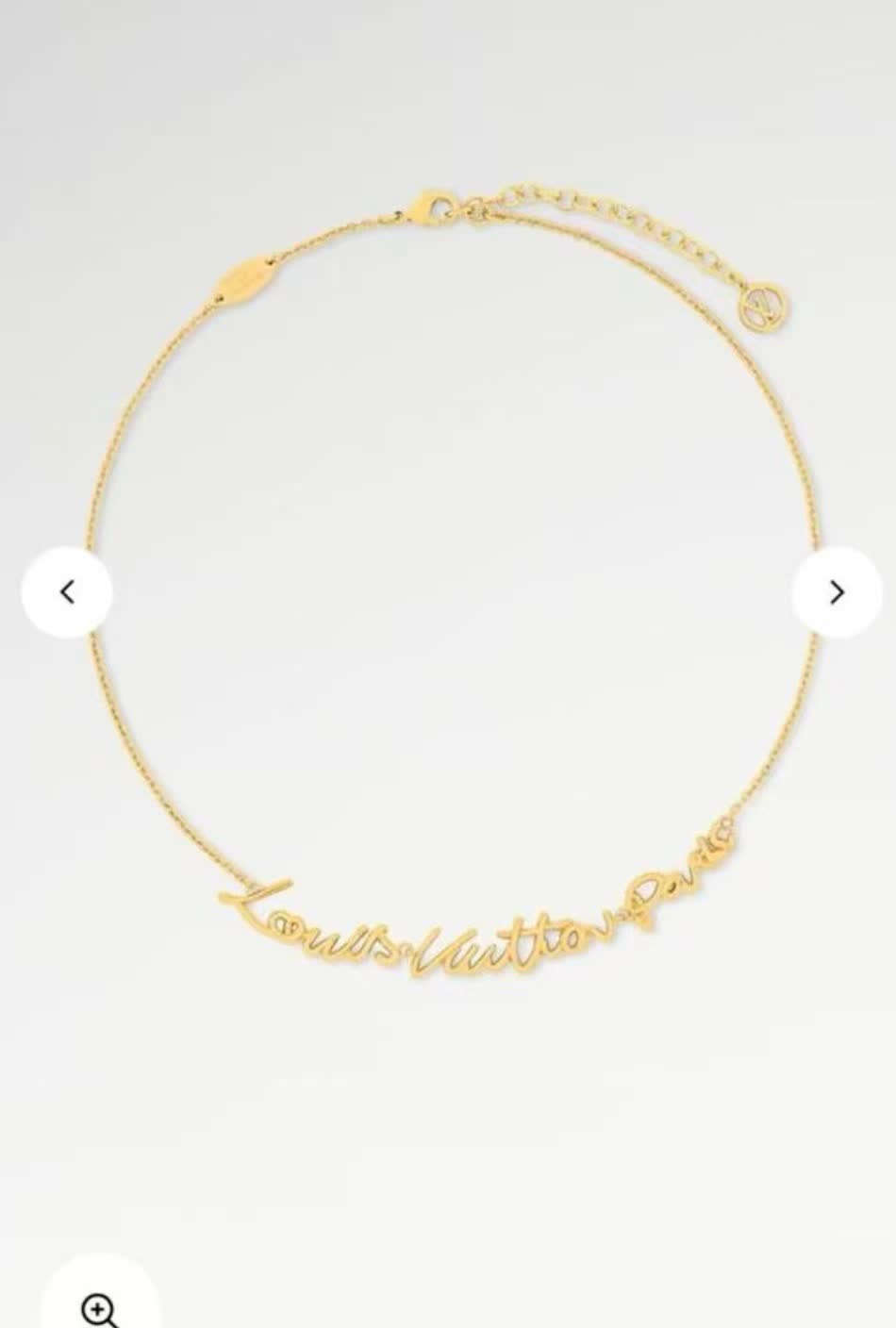 Louis Vuitton Gold Tone 'Louis Vuitton Paris' Script Anklet Louis Vuitton Gold Tone 'Louis Vuitton Paris' Script Anklet